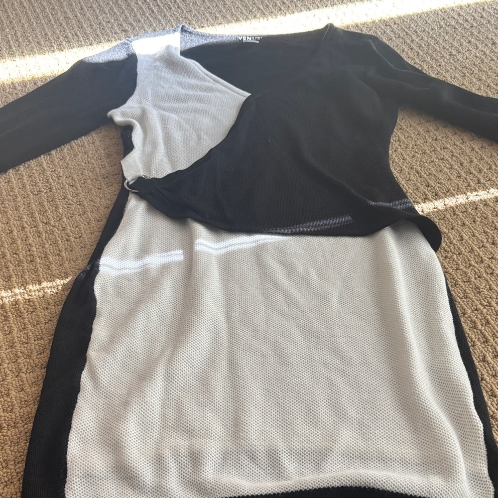 VENUS Monochrome Mesh Dress